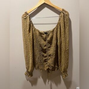 Zenobia Mustard Floral Blouse